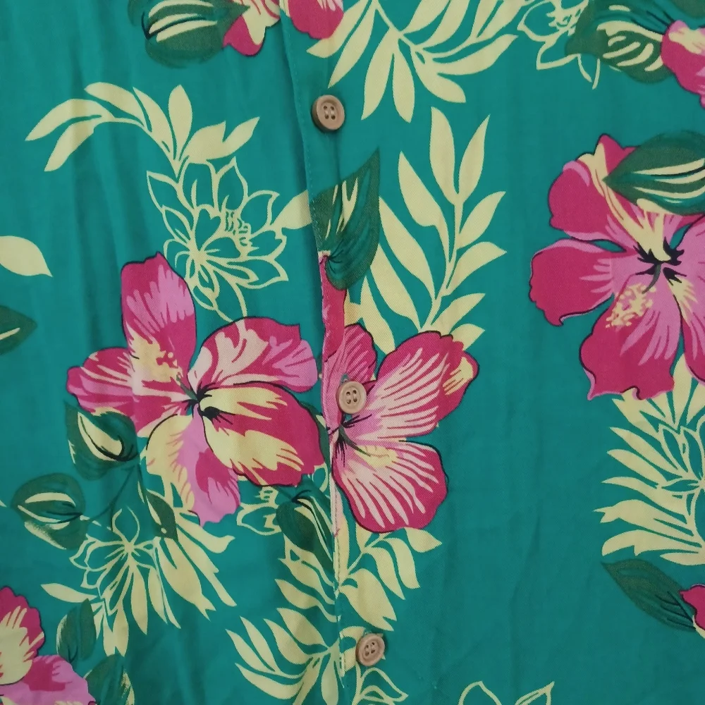Forever 21 Men Hawaiian Print Resort Shirt Men's Sz L